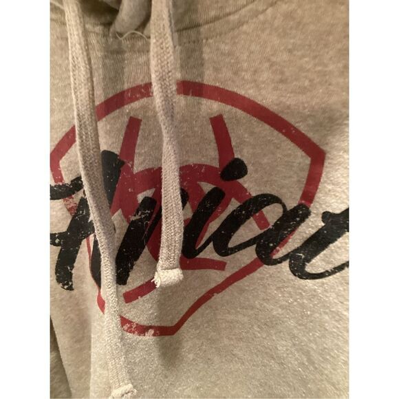 Ariat Real Shield Womens Hoodie Sz 2XL Oatmeal Heather Logo - Picture 3 of 14